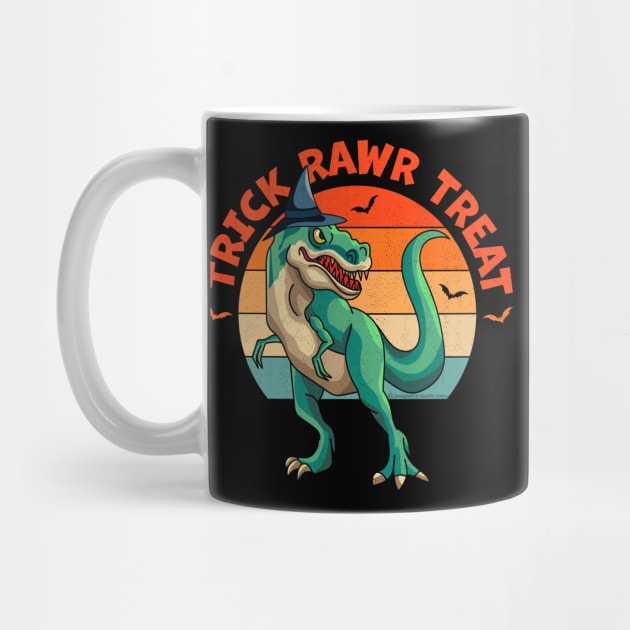 Trick Rawr Treat Witch Halloween Dinosaur by OrangeMonkeyArt